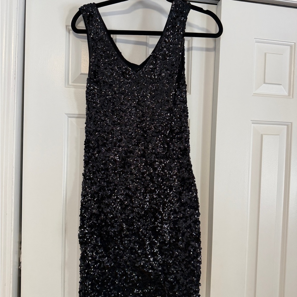 SNOW DAY SALE ❄️ Black Sequin Mini Dress